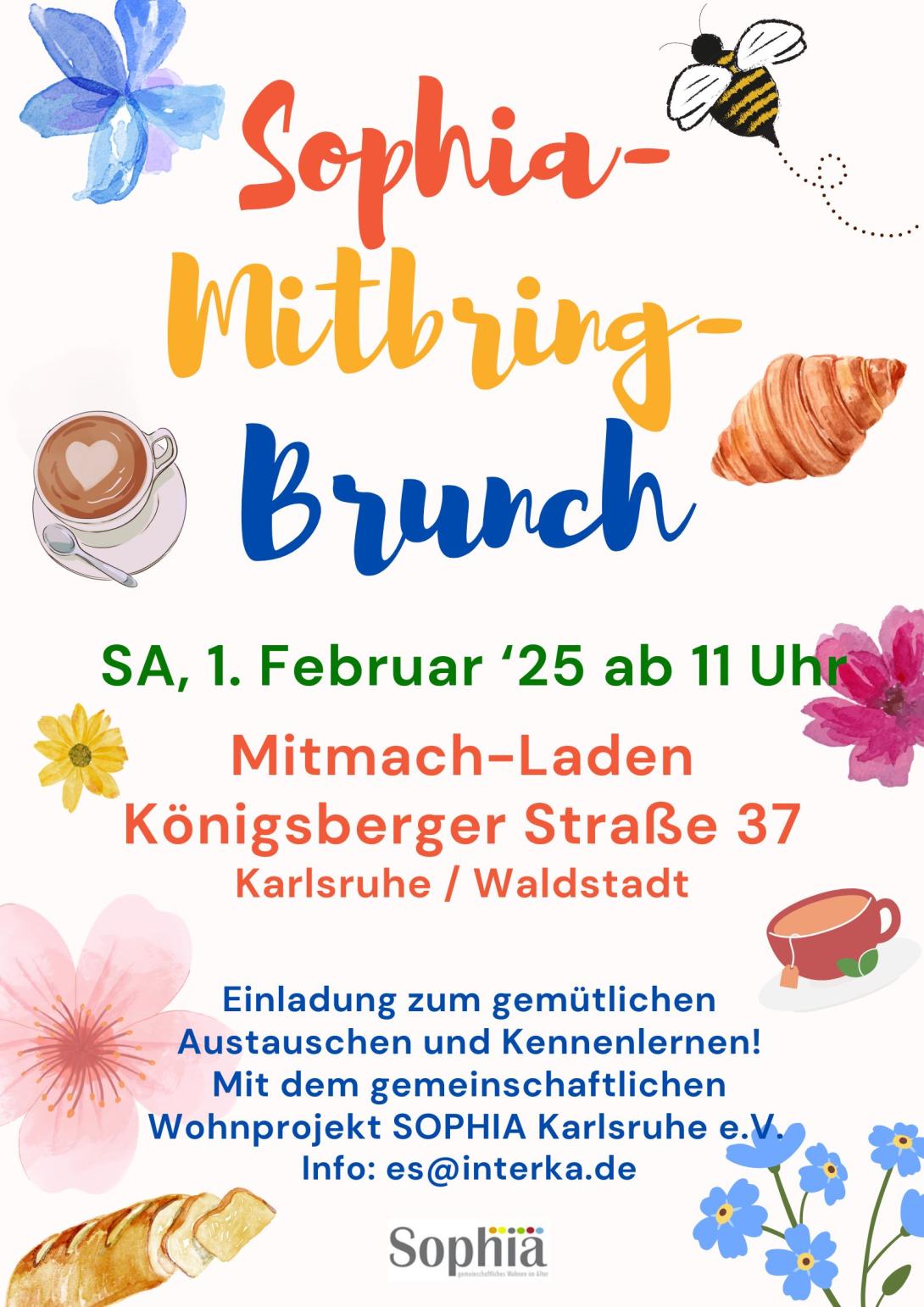 Flyer zum SOPHIA Mitbring-Brunch